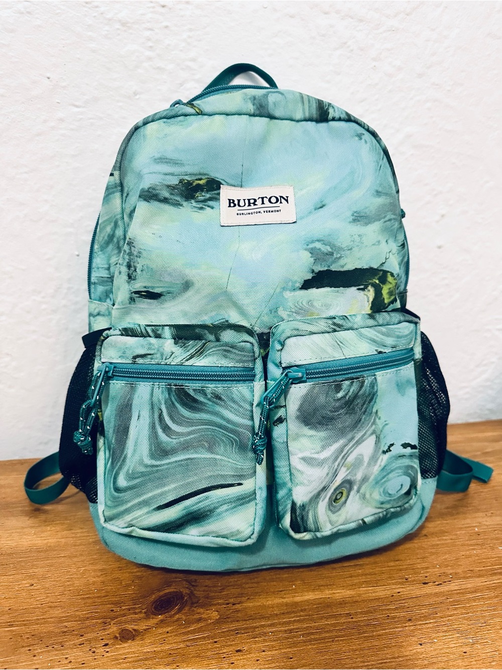 Burton Teal Marble Print Backpack